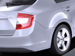 Skoda Rapid 2016 VRAY Model 3D