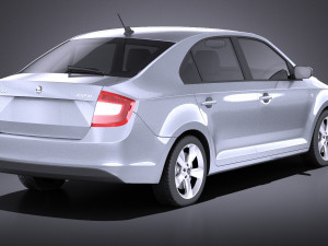 Skoda Rapid 2016 VRAY Model 3D