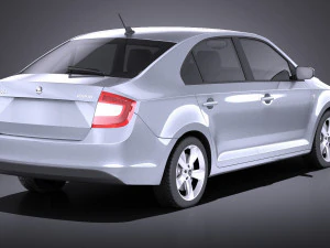 Skoda Rapid 2016 VRAY 3D Model