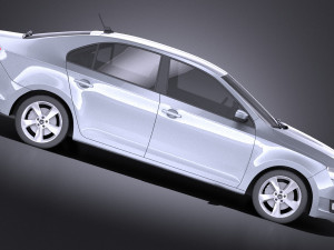 Skoda Rapid 2016 VRAY Model 3D