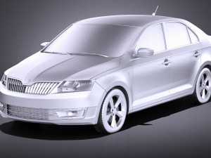 Skoda Rapid 2016 VRAY Model 3D