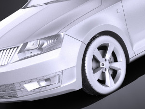 Skoda Rapid 2016 VRAY Model 3D