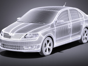 Skoda Rapid 2016 VRAY Model 3D
