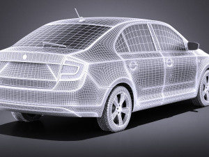 Skoda Rapid 2016 VRAY Model 3D