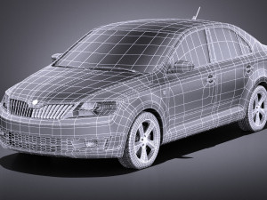 Skoda Rapid 2016 VRAY Model 3D
