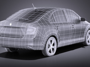 Skoda Rapid 2016 VRAY Model 3D