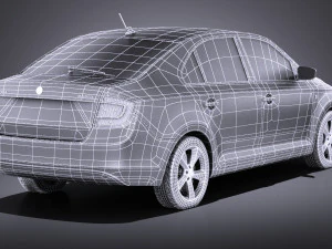 Skoda Rapid 2016 VRAY 3D Model