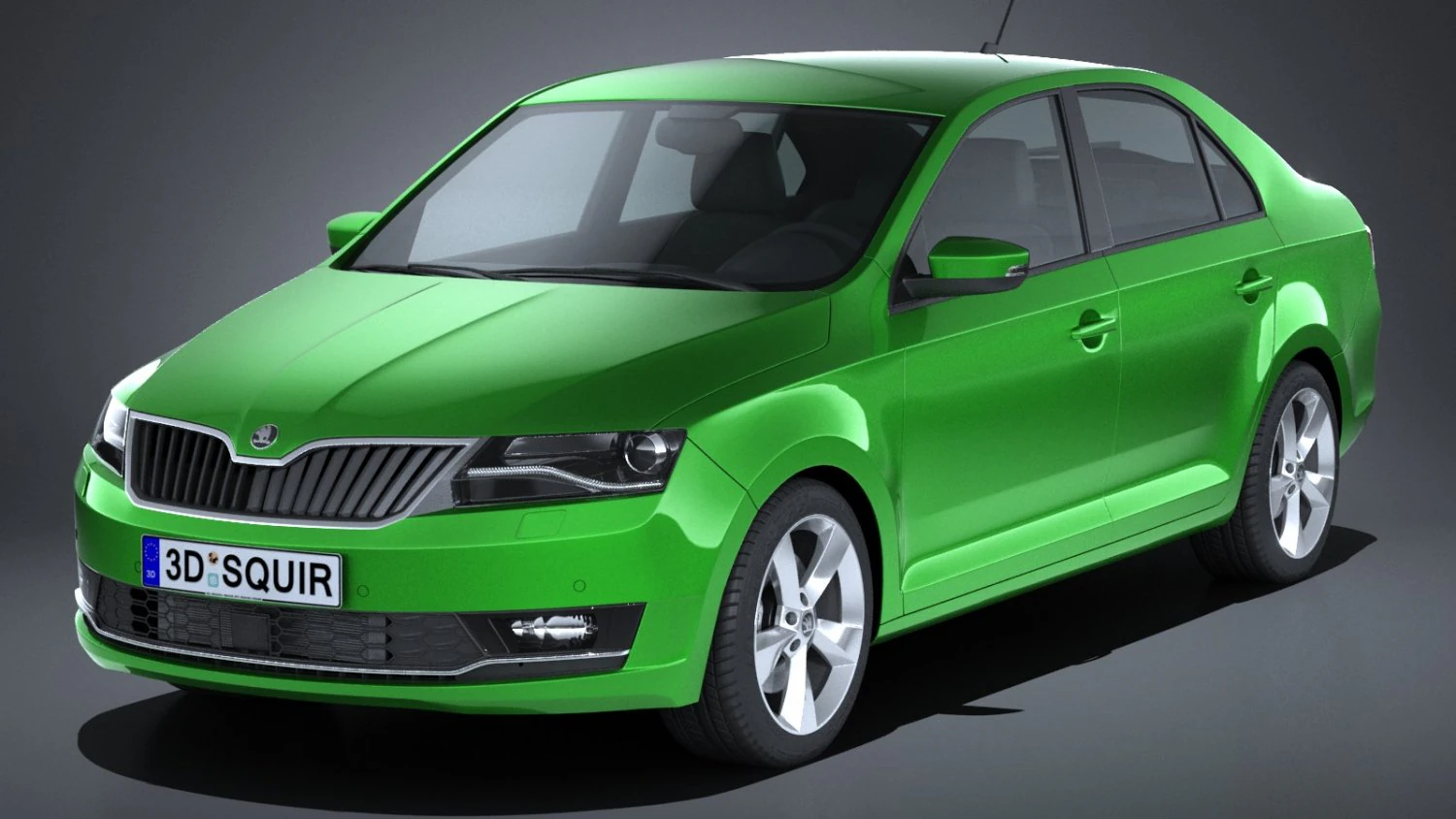 Skoda Rapid Sedan 2018 3D Model .c4d .max .obj .3ds .fbx .stl .blend