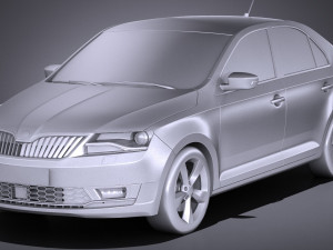 Skoda Rapid Sedan 2018 3D 模型