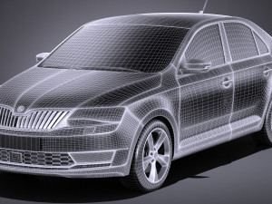 Skoda Rapid Sedan 2018 3D 模型