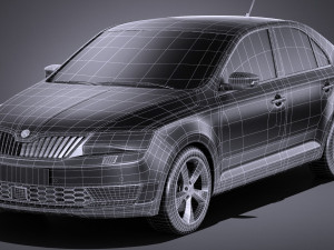 Skoda Rapid Sedan 2018 3D 模型