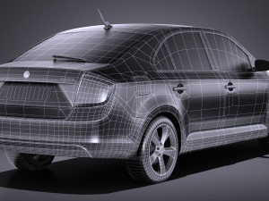 Skoda Rapid Sedan 2018 3D 模型