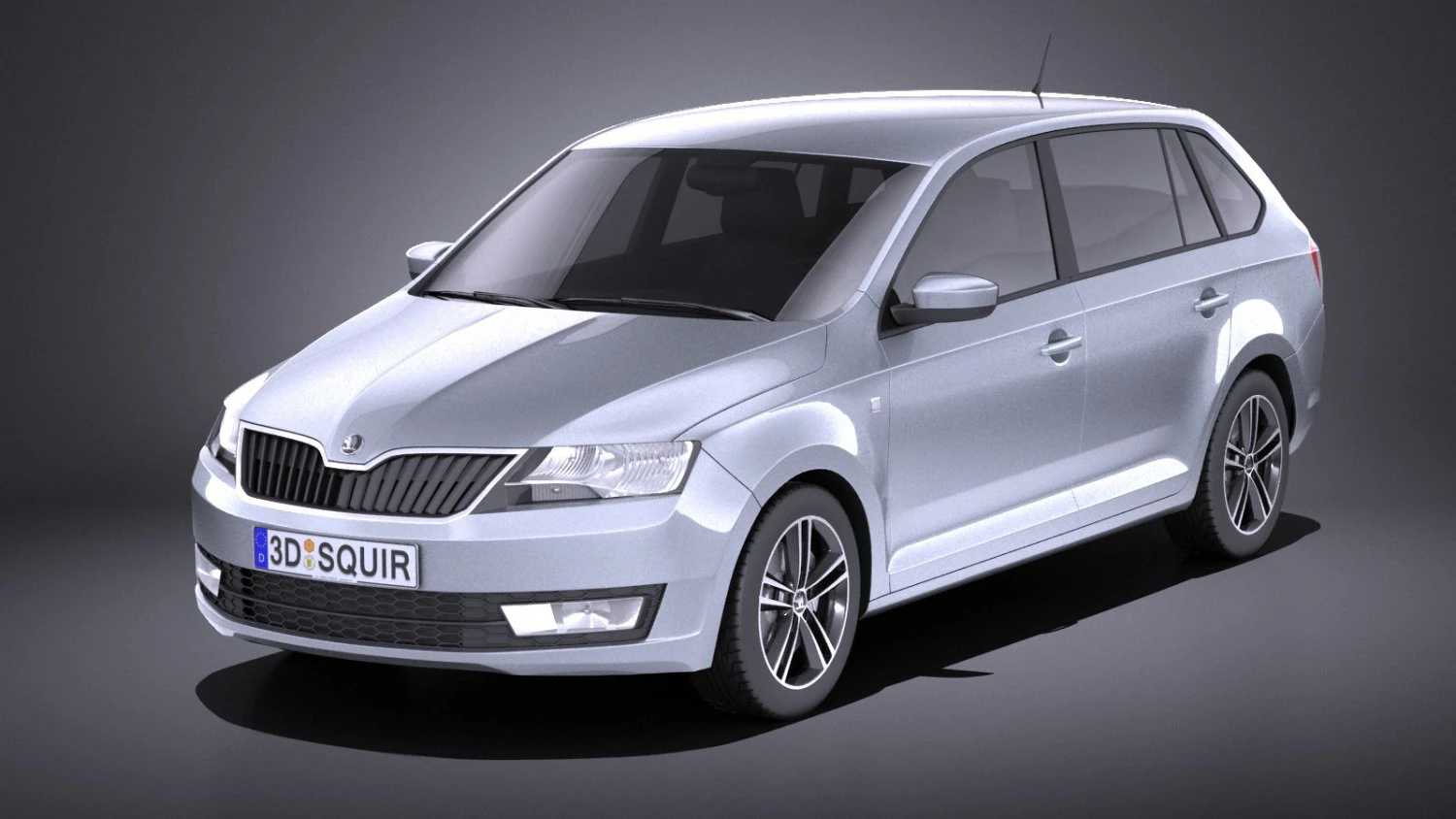 Skoda Rapid Spaceback 2017 vray 3D Model .c4d .max .obj .3ds .fbx .stl .blend