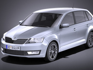 Skoda Rapid Spaceback 2017 vray 3D Модель