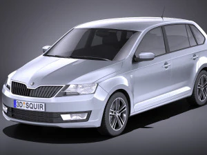 Skoda Rapid Spaceback 2017 vray Modello 3D