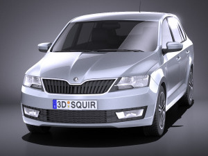 Skoda Rapid Spaceback 2017 vray 3D Модель