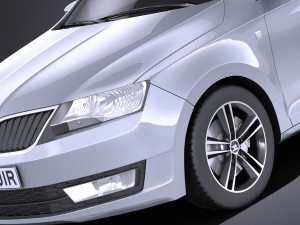 Skoda Rapid Spaceback 2017 vray 3D Модель