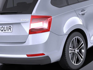 Skoda Rapid Spaceback 2017 vray 3D Model