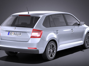 Skoda Rapid Spaceback 2017 vray 3D Модель