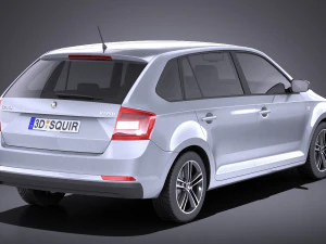 Skoda Rapid Spaceback 2017 vray 3D Model