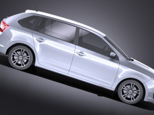 Skoda Rapid Spaceback 2017 vray 3D Модель