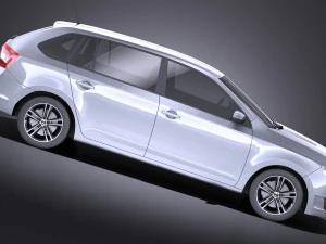 Skoda Rapid Spaceback 2017 vray 3D Model