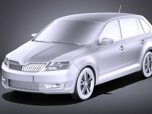 Skoda Rapid Spaceback 2017 vray 3D Модель