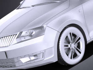 Skoda Rapid Spaceback 2017 vray 3D Модель
