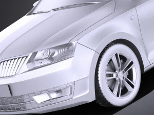 Skoda Rapid Spaceback 2017 vray 3D Model
