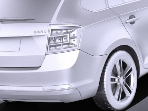 Skoda Rapid Spaceback 2017 vray 3D Модель