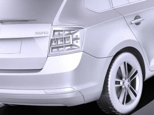 Skoda Rapid Spaceback 2017 vray 3D Model