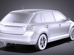 Skoda Rapid Spaceback 2017 vray 3D Модель