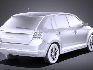 Skoda Rapid Spaceback 2017 vray 3D Model