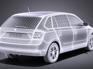 Skoda Rapid Spaceback 2017 vray 3D Модель