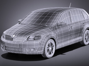 Skoda Rapid Spaceback 2017 vray 3D Модель