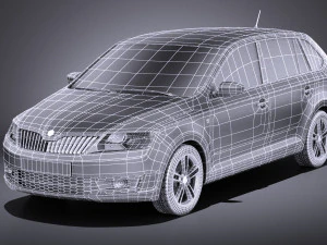 Skoda Rapid Spaceback 2017 vray 3D Model