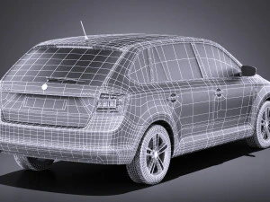 Skoda Rapid Spaceback 2017 vray 3D Model
