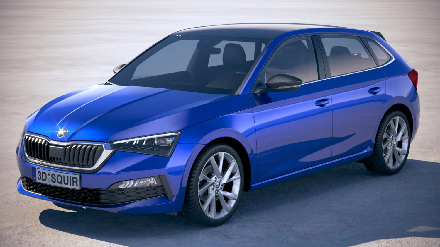 Skoda Scala 2019 3D Model .c4d .max .obj .3ds .fbx .stl .blend