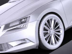 Skoda Superb 2017 vray 3D Model