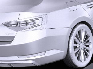 Skoda Superb 2017 vray 3D-Modell