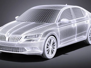 Skoda Superb 2017 vray 3D Model