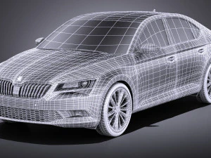 Skoda Superb 2017 vray 3D Model