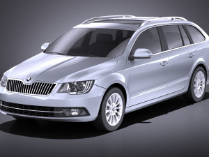 skoda superb combi 2014 vary 3D Model