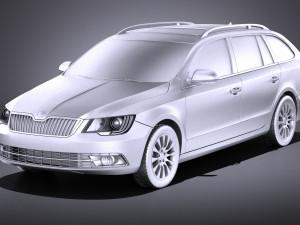 Skoda Superb Combi 2014 vary 3D मॉडल