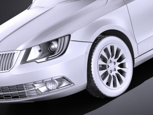 Skoda Superb Combi 2014 vary 3D मॉडल