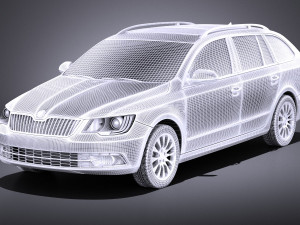 Skoda Superb Combi 2014 vary 3D मॉडल