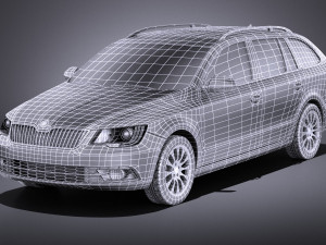 Skoda Superb Combi 2014 vary 3D मॉडल