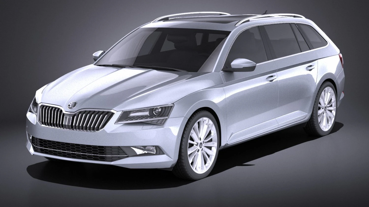 Skoda Superb Kombi 2017 vray 3D Model .c4d .max .obj .3ds .fbx .stl .blend