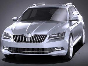 Skoda Superb Kombi 2017 vray 3D Model