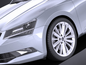 Skoda Superb Kombi 2017 vray 3Dモデル